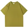 Camiseta de Algodón Puro 200g Hombro Caído Cuello Redondo Manga Corta Verano Nuevo Estilo Directo de Fábrica 39 Colores Unisex Holgada Color Sólido Venta al por Mayor