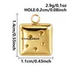 Colgante cuadrado de acero inoxidable bañado en oro de 18 quilates, accesorio de joyería DIY, colgante de collar simple de estilo hip-hop nicho, en stock