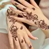 Artículo Popular Transfronterizo: Tatuajes Temporales de Tótem Floral Rojo Oscuro para Mano para Festivales Tatuaje de Henna