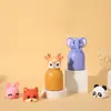 Taza aislante infantil con cabeza de animal 3D de dibujos animados, acero inoxidable 316, linda botella de agua portátil, botella de agua para estudiantes, venta al por mayor
