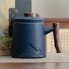 Taza Canghai taza de té de oficina taza de té de cerámica con separación de té lujo ligero mango de madera simple regalo de actividad para negocios