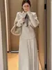 Nuevo Conjunto de Suéter de Punto con Capa Retro Francés y Falda Larga Elegante Estilo Chanel para Mujer Otoño/Invierno 2026