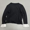 Boa Fada Boa Gentil Macia Cera Ponto de Renda Manga Longa Primavera Nova Gola Redonda Estilo Casual Cor Sólida Camiseta Camisa Base para Mulheres