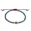 Pulsera Nueva de Cristal para Arroz Tejida a Mano Ojo del Diablo con Cuentas de Ojo Esmaltado para Mujeres