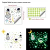 Pegatina de Pared Luminosa de Estrella de Astronauta Espacial Habitación Infantil Guardería Cielo Estrellado del Universo Dibujo Animado Lindo Fondo de Pared