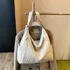 2026 Novo Estilo Simples e Artístico Bolsa Feminina de Lona de Ombro Único, Bolsa Tote Versátil Dobrada para o Trabalho, Bolsa Grande de Ombro