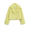 Ropa de Mujer Transfronteriza al Por Mayor Estilo Europeo y Americano Otoño e Invierno Nuevo Color Puro Cálido Versátil Chaqueta de Piel Chaqueta de Una Pieza