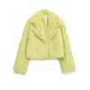 Exportación Transfronteriza Ropa de Mujer Otoño e Invierno 2025 Estilo Europeo y Americano Solapa Manga Larga Chaqueta de Lana de Piel Sintética para Mujer G80330