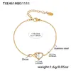 Pulsera de Zirconia en Forma de Corazón con Figura de Ocho Misteriosa y Exquisita Cadena para Clavícula Apilable Joyería Simple de Moda en Acero Inoxidable Chapada en Oro de 18K