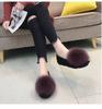 Sapatos Mao Mao femininos 2024 outono e inverno desgaste pele de raposa coreana sola grossa versátil confortável grávidas sapatos de algodão forrados de lã sapatos de feijão
