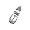 Hebilla de Cinturón Simple y Elegante de Aleación Dh30Mm de Tres Piezas para Mujer, Hebilla de Pin Decorativa para Cinturón, Hebilla con Cabeza Plateada Antigua Electrochapada
