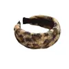 Diadema de Felpa con Estampado de Leopardo de Ala Ancha para Mujer Otoño e Invierno 2025 Nueva Elegante Pinza para el Pelo Alta para Cráneo Diadema para Lavarse la Cara Banda para el Pelo Recogido