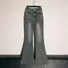 Jeans Retro Americano Micro Acampanados para Mujer 2026 Primavera/Otoño Nuevos de Cintura Alta Adelgazantes Elásticos para Bajitas Acampanados