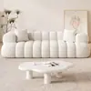 Sofá de Tela Nórdico Minimalista Color Crema Estilo Francés para Sala de Estar, Apartamento Pequeño, Casa de Alquiler, Modelo Sencillo de Moda para Uso Doméstico