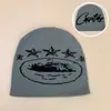 Chapéu de Tricô Jacquard Estrela de Cruzeiro Americano Outono e Inverno para Homens e Mulheres, Quente Reversível Hip-Hop Chapéu para Frio Chapéu Pulôver Atacado
