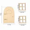 Nova Decoração de Micro-Paisagem Simulada em Madeira, Portas e Janelas de Decoração para Casa de Bonecas Mini, Acessórios DIY para Cena