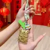Nuevo Estilo Llavero de León Estilo Chino Dorado de Imitación, Colgante para Teléfono, Colgante para Bolso y Adorno Colgante - Diseño Moderno y Personalizado