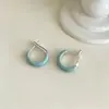 Pendientes Grandes Irregulares en Forma de C de Esmalte Retro Francés de Lujo Ligero para Mujer, Personalidad, Diarios, Simples, Joyería para Orejas con Sensación de Alta Gama