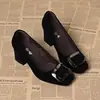 Zapatos de mujer de gamuza estilo francés con hebilla cuadrada, los más vendidos del otoño 2026, elegantes zapatos de tacón alto bajo con punta cuadrada, zapatos de vestir sencillos para mujer, cómodos y versátiles