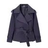 2026 nuevo ZA AliExpress más vendido estilo europeo y americano de color liso para mujer, chaqueta corta, gabardina