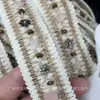Em estoque Novo Vintage Chanel Pedra de Miçanga Fita de Algodão e Linho Acessórios de Renda Feitos à Mão DIY Gola de Camisa