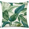 Novedades Primavera y Verano Productos para el Hogar Transfronterizos Funda de Almohada de Lino con Hojas Funda de Almohada Caliente de Amazon Funda de Almohada Lumbar Venta al por Mayor