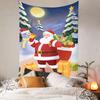 Navidad 2022 Nuevo Tapiz Atmósfera Decorativo Tela de Pared Guardería Papá Noel Tela Colgante Tela de Fondo