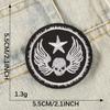 Etiqueta bordada adesivos de bordado emblema patch adesivos letras em inglês preto e branco acessórios de vestuário diy diário de bordo adesivos de tecido