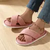 Pantuflas de gamuza y algodón para mujer para primavera y otoño, adecuadas para todas las estaciones, pantuflas de piso para el hogar en interiores, antideslizantes, ligeras, cómodas, estilo fácil de poner
