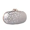 Bolsa de Noite de Couro Cubo d'Água PU Feminina Clutch Bolsa Comércio Exterior Simples Couro Oval Caixa Rígida Corrente Bolsa Feminina