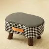 Mesa de Centro para Sala de Estar, Banco para Trocar Sapatos na Porta, Banquinho Pequeno, Bancada Pequena, Banquinho Baixo Pequeno Estofado em Madeira Maciça, Banquinho Baixo Simples e Durável
