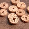 Qiao Linglong DIY Madera de Durazno Moneda de Durazno de Por Vida Moneda de Durazno Pulsera de Monedas de Durazno Accesorios para Llaveros