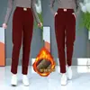 Calça Harem de Chenille Grossa com Forro de Fleece Outono e Inverno para Mulheres, Calça Casual Solta Plus Size Etiqueta R, Calça de Perna Reta com Bolsos, Veludo Cotelê