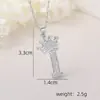 Accesorios de Collar con Letra de Zirconia Incrustada de Cobre Nuevo Transfronterizo Hip-Hop Doble Capa Corona Colgante de 26 Letras Inglesas