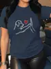 Camiseta Transfronteiriça Aliexpress Inawly Estampada Cachorro e Coração, Desenho Animado Fofo D