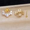 Acessórios DIY Joias de Pérola Prata S925 Brincos de Zircônia de Dupla Finalidade Suporte Vazio Song Hye-Kyo Suporte de 8-10mm Jg6021