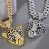 Tendência Europeia e Americana Desenho Animado Hello Kitty Full Diamond Gato Frio Fofo Pingente Hip-Hop Colar Moda Corrente Cubana