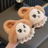 Pantuflas de Algodón para Niños de Otoño e Invierno Nuevas Pantuflas de Algodón para Bebés y Niños Pequeños para Interiores Lindas de Dibujos Animados para Niñas