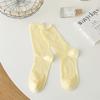 Calcetines de malla blanca calcetines de tubo para niños calcetines de verano finos de malla de algodón transpirables de verano huecos con rizo calcetines