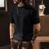 Nueva camiseta de punto de manga corta suave y cómoda de alta gama para hombre, estilo americano, top jacquard de moda de verano para hombre, estilo old money