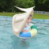 Juego de Piscina de Verano Ecológico Engrosado con Parasol Asiento Rayado con Asa Anillo de Natación Inflable para Niños de 3 a 6 Años