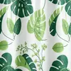 Cortina de Ducha Impermeable Transfronteriza de Amazon Resistente al Moho Espesada Peva Hoja Verde Baño Inodoro Cortina de Partición de Ducha Personalización