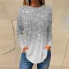 2023 Europeo y Americano Amazon otoño e invierno Nuevo suéter de camisa de manga larga estampada ropa de mujer AliExpress casual cuello redondo manga larga