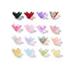 Cuentas de flor trompeta de vidrio de color degradado con agujeros pasantes, cuentas de vidrio transparentes iridiscentes de campanilla para accesorios para el cabello, pulseras, collares, hechos a mano