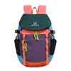 Mochila feminina bicolor para lazer ao ar livre e esportes de outono, mochila esportiva leve para caminhada, bolsa para estudante universitário