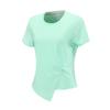 Top de Yoga, Camiseta Ligera y Transpirable para Mujer, Ropa de Fitness de Verano Asimétrica para Mujer, Camiseta de Running de Cuello Redondo, Secado Rápido