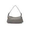 Bolsa de Tecido Artesanal Simples Versátil Cor Sólida Bolsa de Ombro Único para Axila Bolsa Baguete Fashion Tendência Bolsa Transversal Feminina Bolsa Dumpling