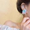 Pendientes de flores con cuentas de colores estilo festivo, pendientes de dopamina de gran valor para mujer, pendientes elegantes estilo Super Fairy Mori