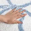 Alfombra de suelo antideslizante absorbente con lazo para uso doméstico, alfombrilla de pie en forma de U engrosada con mechones para baño y inodoro
