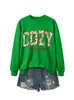 TEMPORADA CONFORTÁVEL Em Estoque Casual Floral Gola Redonda Manga Longa Feminino Amazon Cross-border Comércio Exterior ebay Moletom Solto